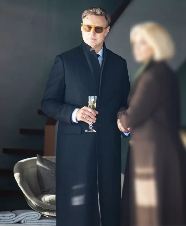 The Woman in Cabin 10 David Morrissey Black Coat