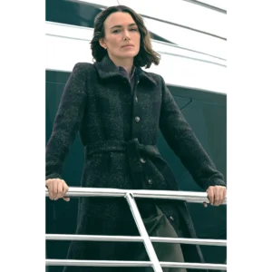 The Woman in Cabin 10 Keira Knightley Black Wool Coat
