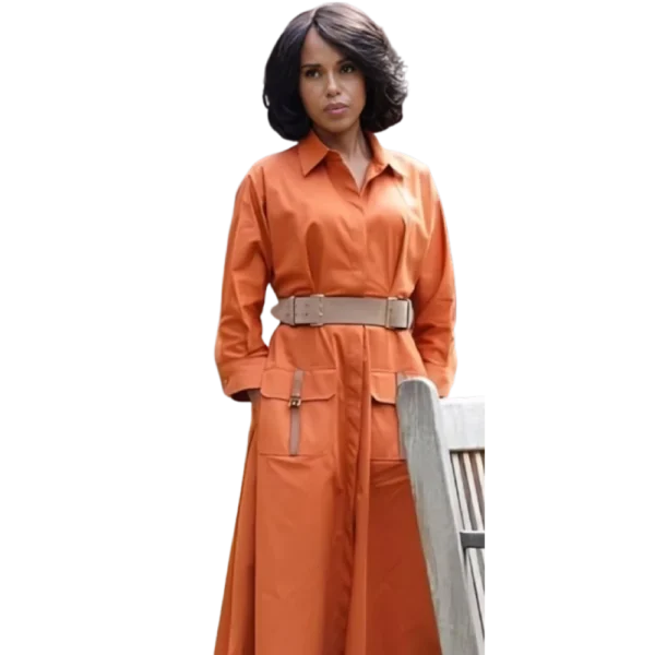 Wake Up Dead Man Kerry Washington Orange Coat - Image 3