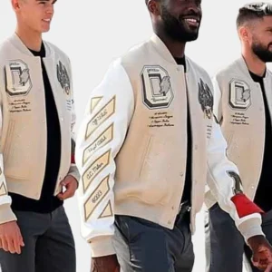 AC Milan Football Off White Varsity Jacket