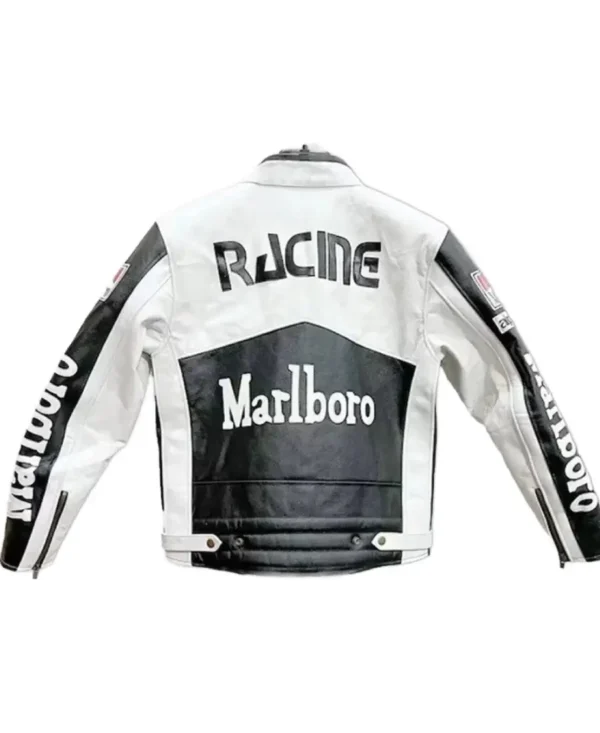 Marlboro White Leather Jacket - Image 2