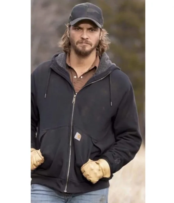Luke Grimes Yellowstone S04 Shearling Hoodie - Image 2