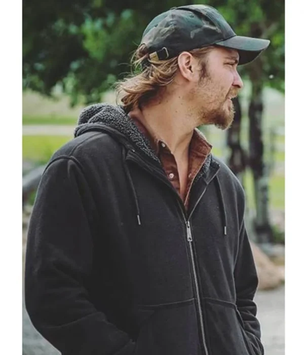 Luke Grimes Yellowstone S04 Shearling Hoodie - Image 3
