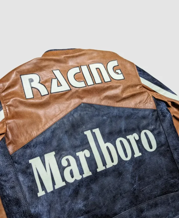 Marlboro Racing Motorcycle Leather Jacket - Image 2